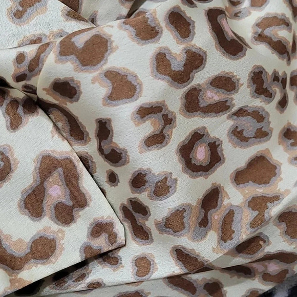 Pretty Little Thing Nude Satin Cheetah Print Dress - Picture 9 of 14